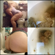 A plump girl records herself shitting into a toilet from a rear view in at least 11 scenes. She shows us her product each time. Presented in 720P HD. About 10 minutes.